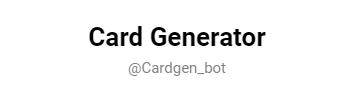 Telegram-бот Card Generator